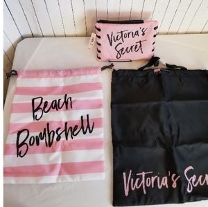 Victoria's Secret Signature Print Tote Set 3 Bags